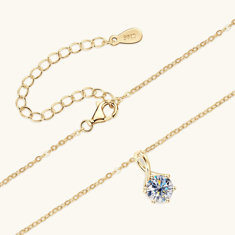 Women's Simple All-match S925 Sterling Silver Moissanite Pendant Necklace