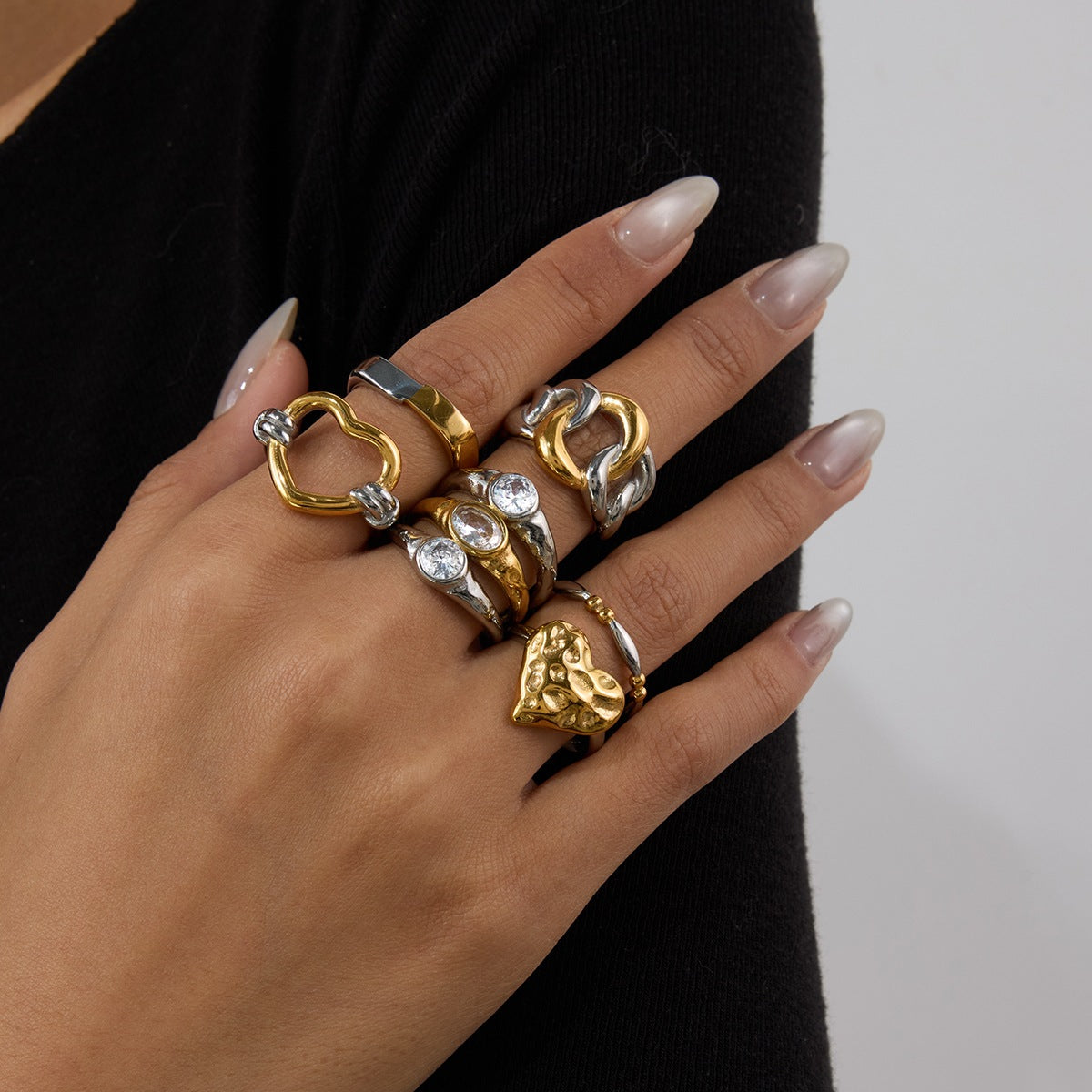 Fashion Personality European And American Titanium Steel Ring