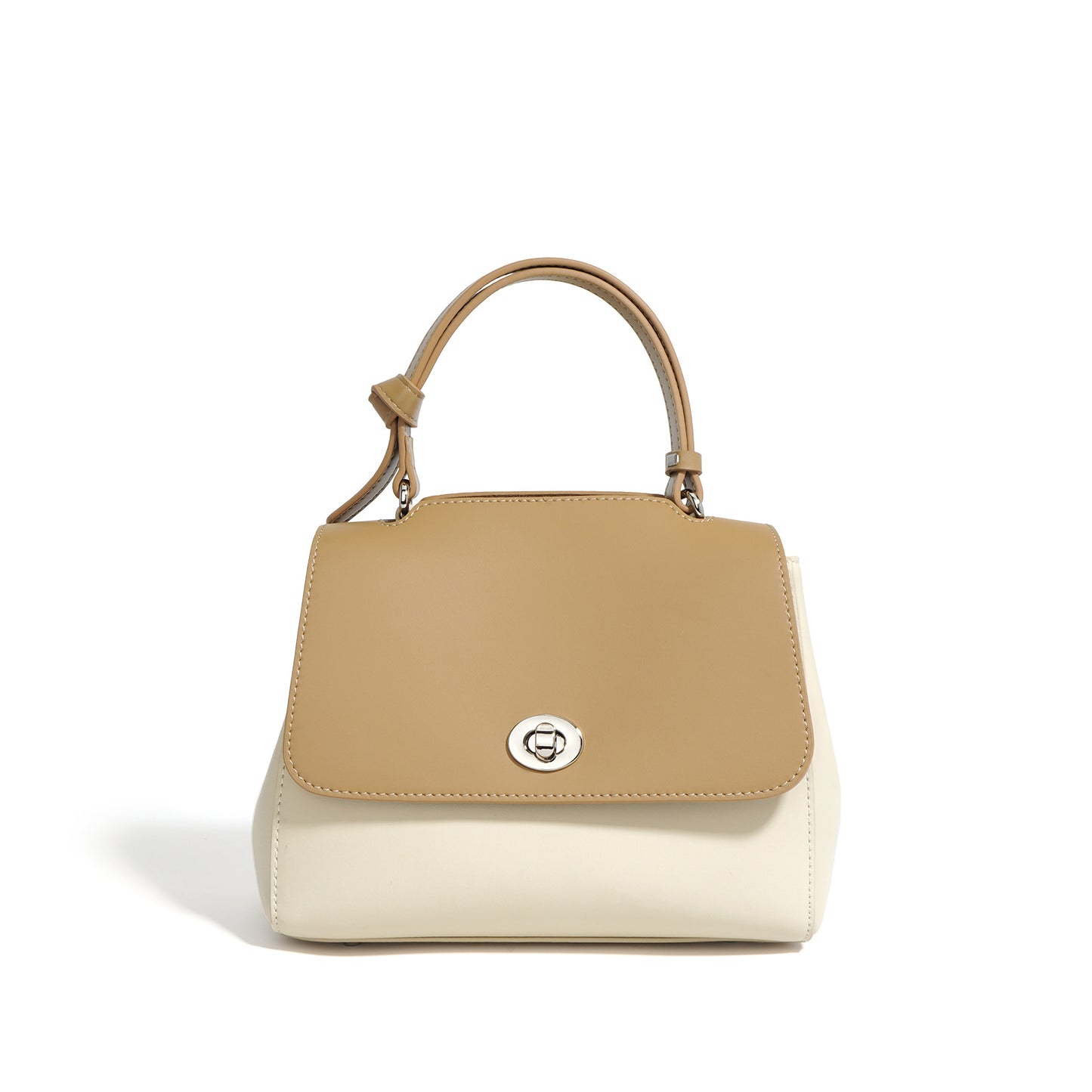 Contrast Color Cowhide Handbag Crossbody Shoulder Bag
