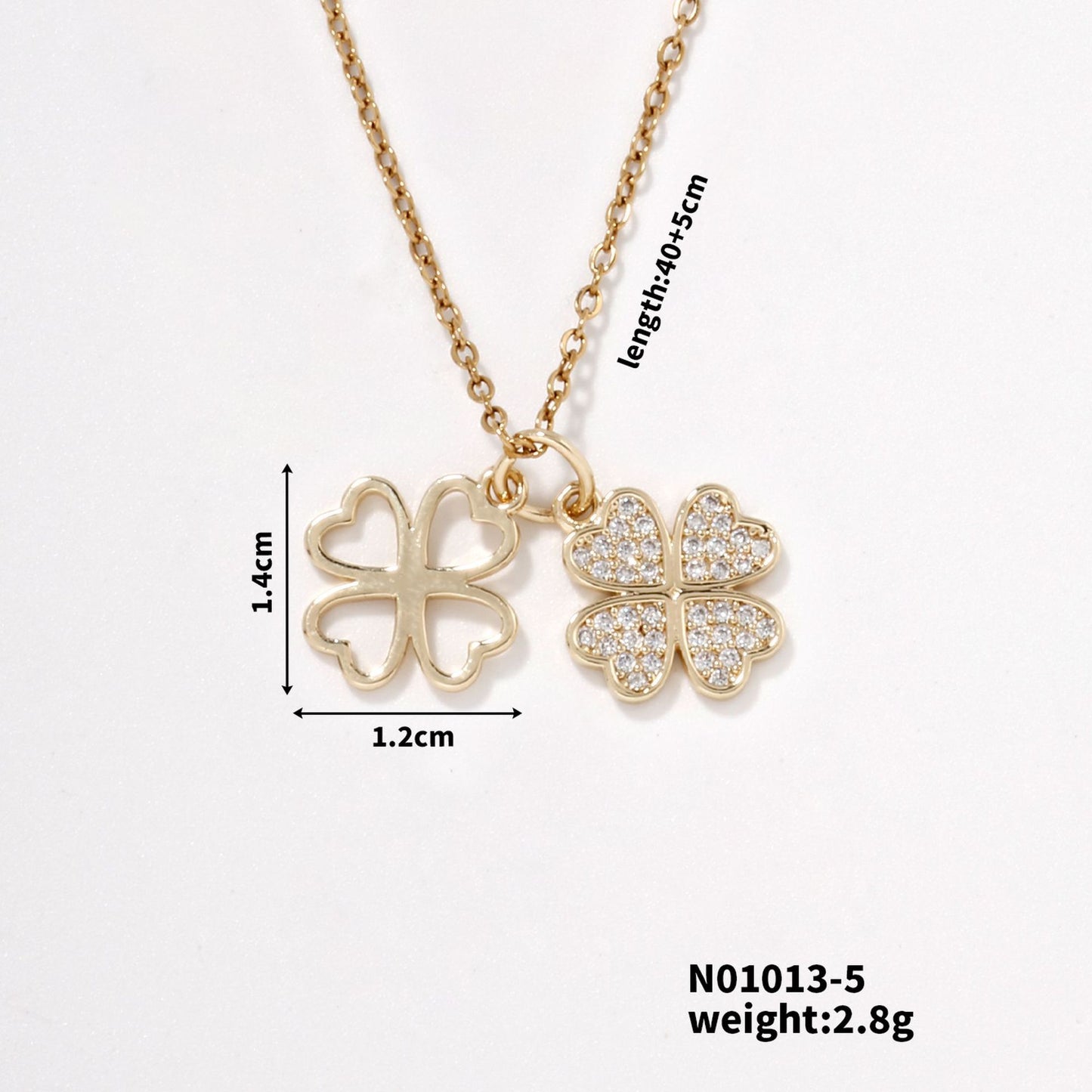 Fashion Simple Copper Inlaid Pendant Stainless Steel Necklace
