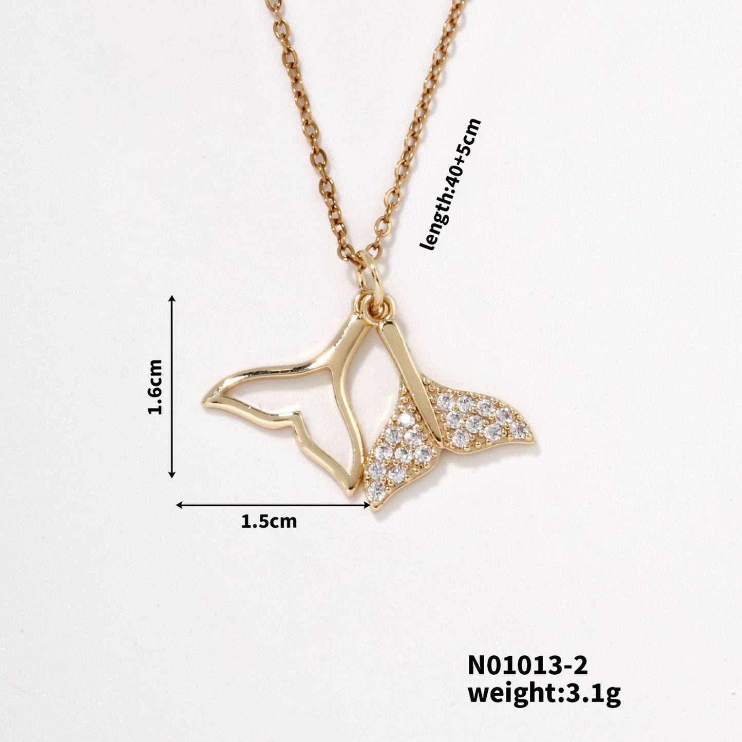 Fashion Simple Copper Inlaid Pendant Stainless Steel Necklace