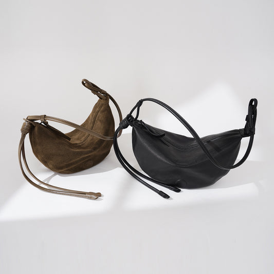 Half Moon Dumpling Sheepskin Retro Shoulder Messenger Bag