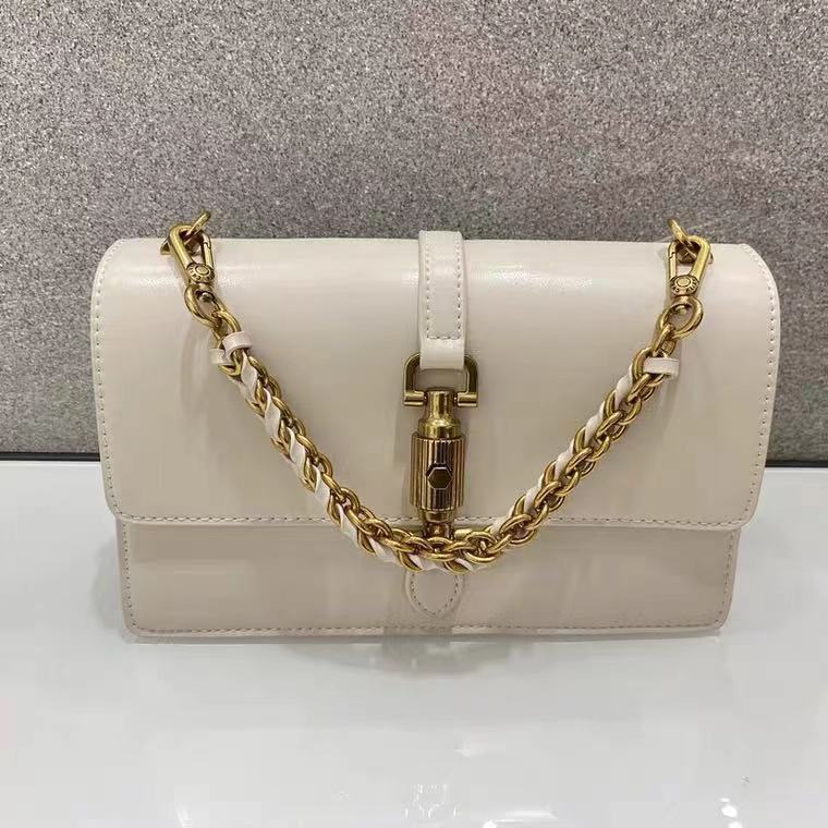Lock Pleated Chain Portable Women's Messenger Small Square Bag