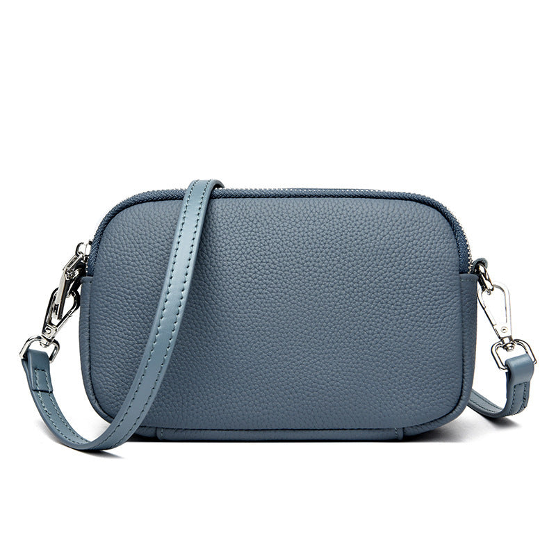 All-match Shoulder Messenger Bag Cross-border First Layer Cowhide Small Square Bag