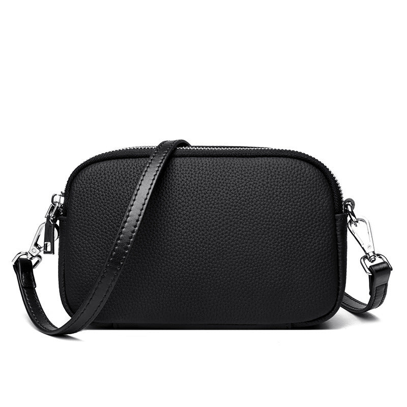All-match Shoulder Messenger Bag Cross-border First Layer Cowhide Small Square Bag