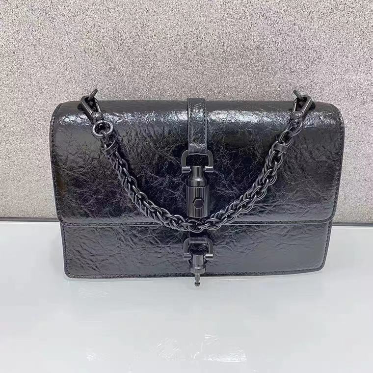 Lock Pleated Chain Portable Women's Messenger Small Square Bag