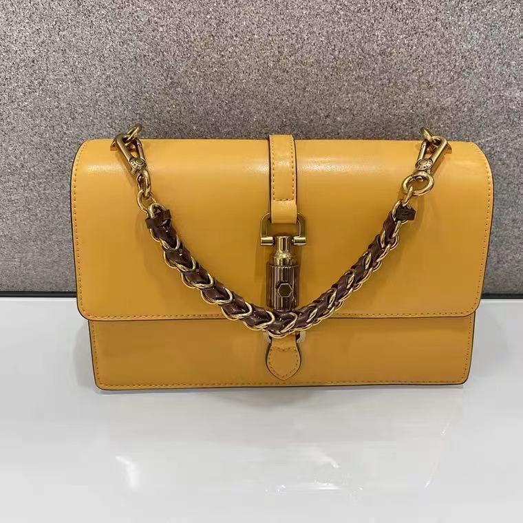 Lock Pleated Chain Portable Women's Messenger Small Square Bag