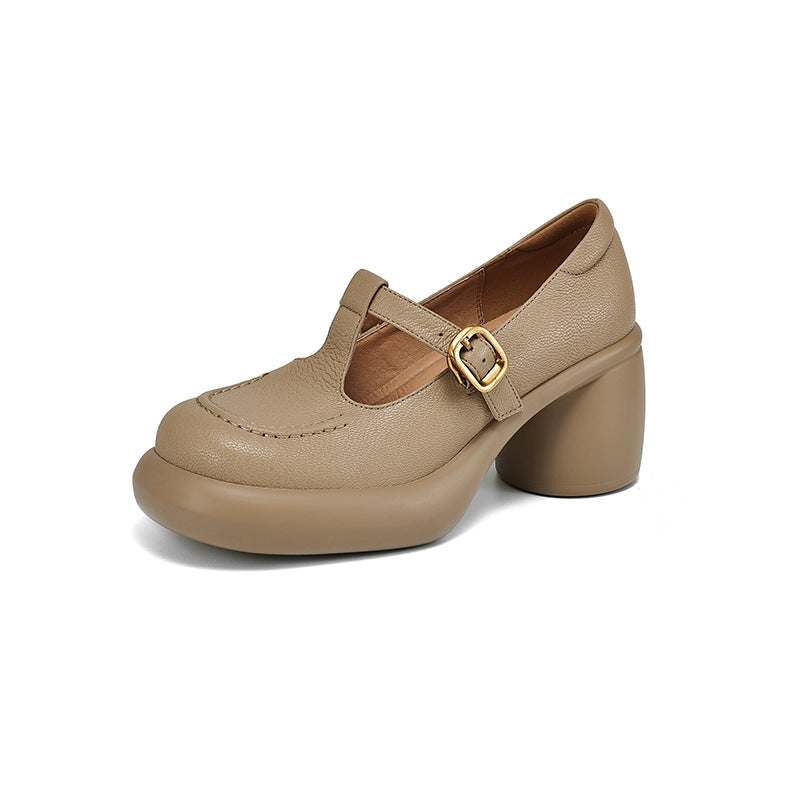 British Style Platform Leather Shoes Women's Leather Low-cut New Spring And Autumn