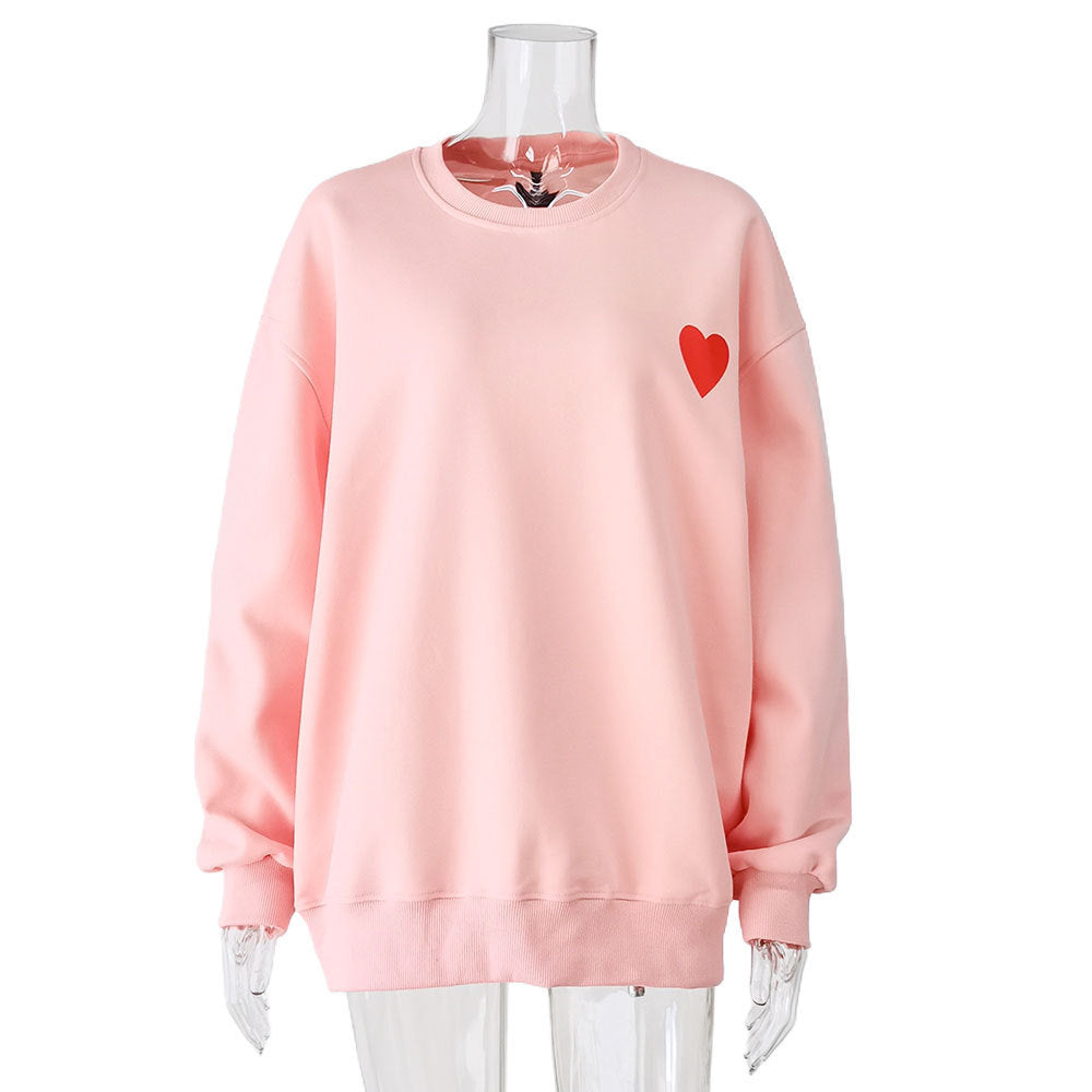 Casual Fashion Sweet Round Neck Pullover Women