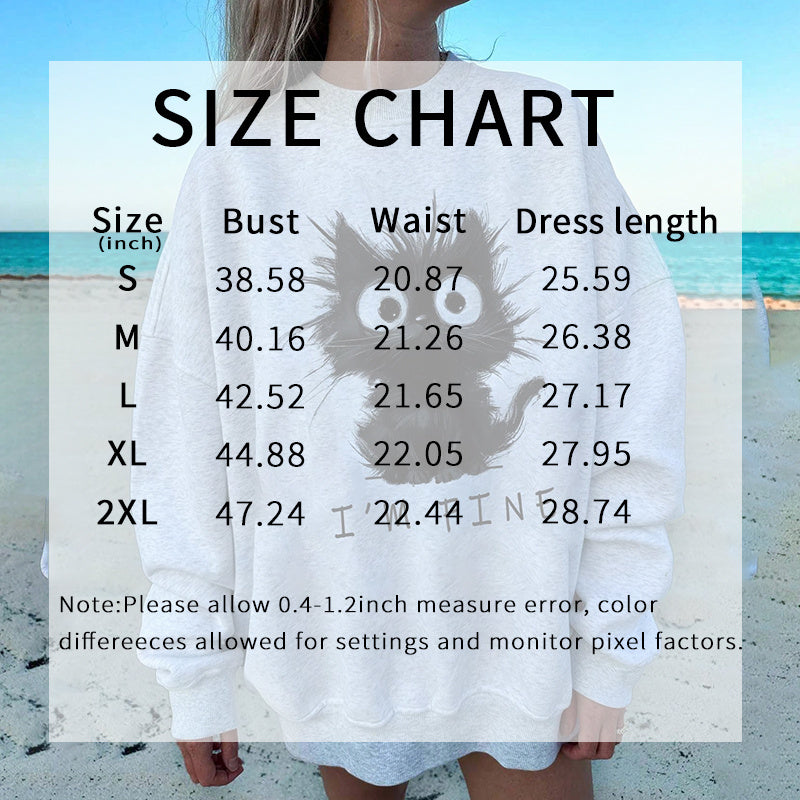 Women's Cute Kitten Graphic Sweatshirt, Fluffy Cat Letter Print Hoodie, Long Sleeve Crewneck Pullover Top