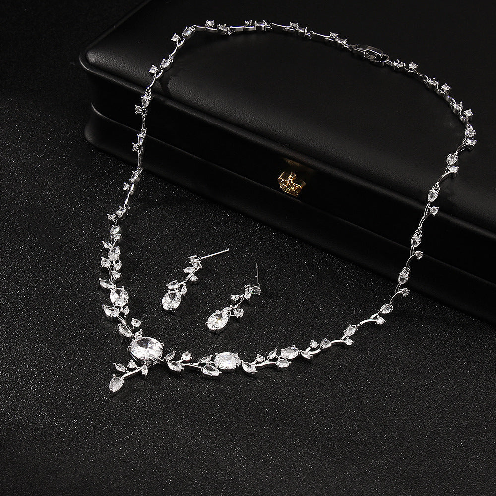 New Flower Bridesmaid Zircon Set Women